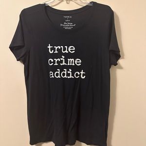 True Crime Addict graphic tee